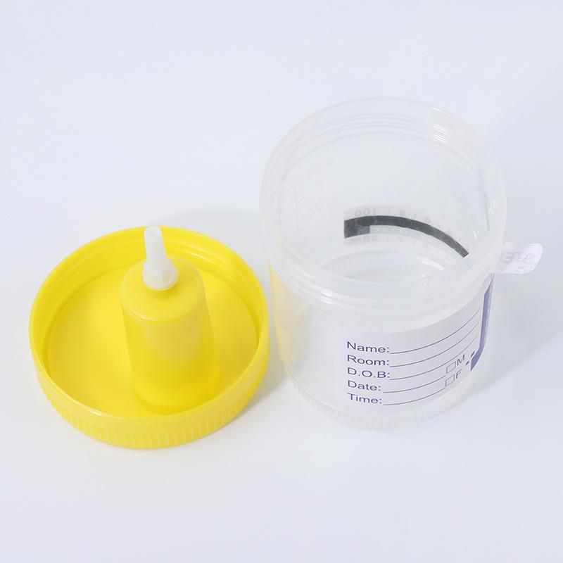 CE Certified Stool Medical Funnel Sterile Urine Test Cup Container