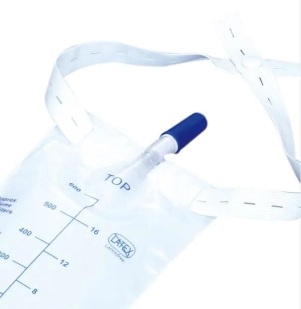 Medical Disposable Collection Outlet Valve Urine Leg Bag with Belt