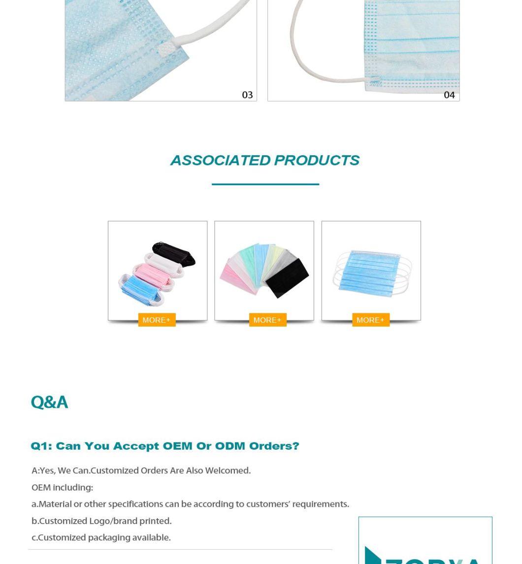 Wholesale 3 or 4 Ply Disposable Elastic Earloop Anti Dust Becteria Virus Bfe 98% CE En14683 Type I Non-Woven Melt-Blown Fabric Adult Medical Face Mask