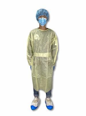 Hospital Surgical Usage Yellow Color Disposable Pppe Isolation Gown