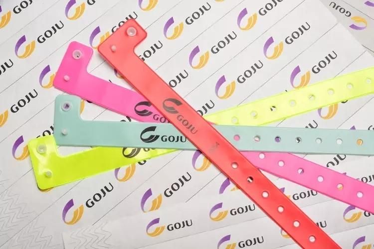Custom Cheap Vinyl L Shaped PVC Festival Wristband