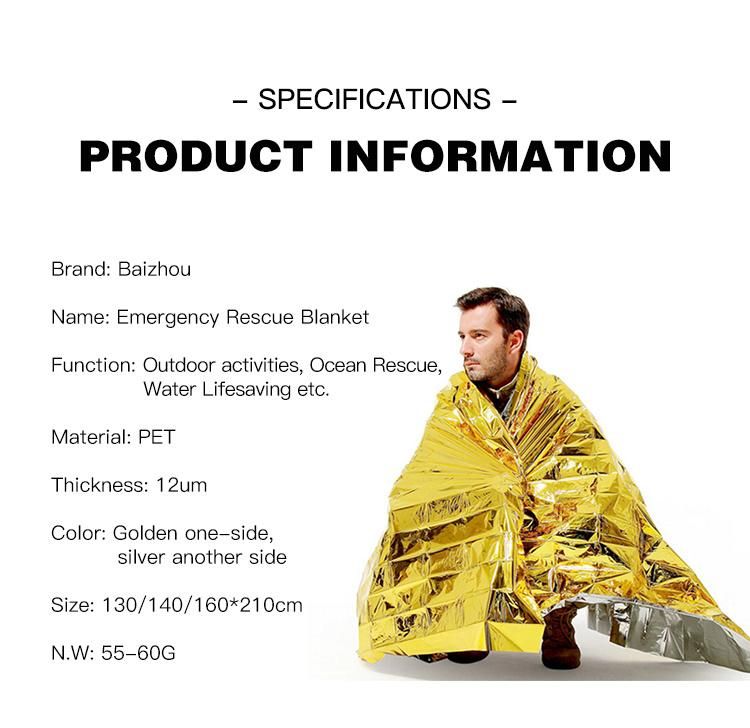 Trade Assurance Reach Approved CE Approved Survival Blanket, Thermal Foil Emergency Blanket Rescue Blanket