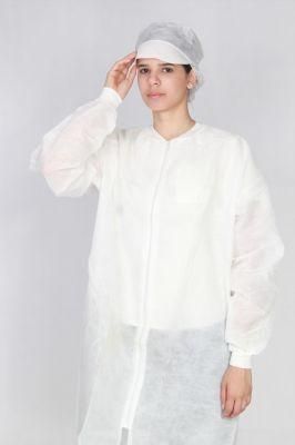 Disposable Medical Lab Coat PP/SMS/Microporous Fabric Long Sleeves