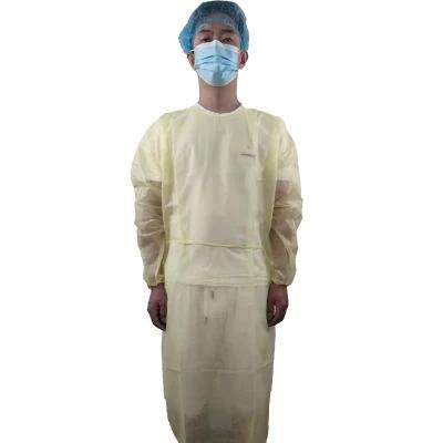 Disposable Yellow Isolation Gown Non-Woven Blue PP Gown