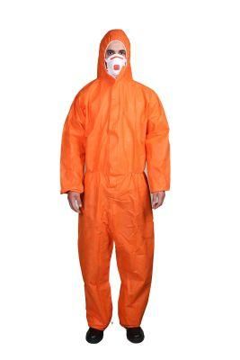 Colored Polypropylene Nonwoven Fabric Disposable Type 5/6 SMS Coverall with Hood