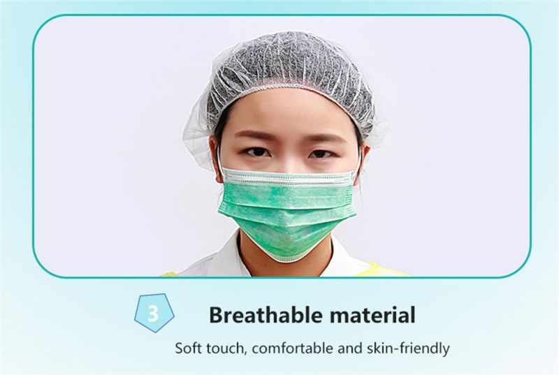 Disposable Nonwoven Spunlace Nonwoven Clip Cap Mob Cap Bouffant Cap
