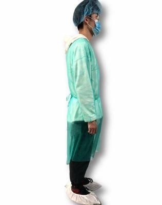 Isolation Green Insulation Sanitary Face Mask Non Woven Polypropylene Disposable Impermeable Protective Gowns with Knitted Cuffs