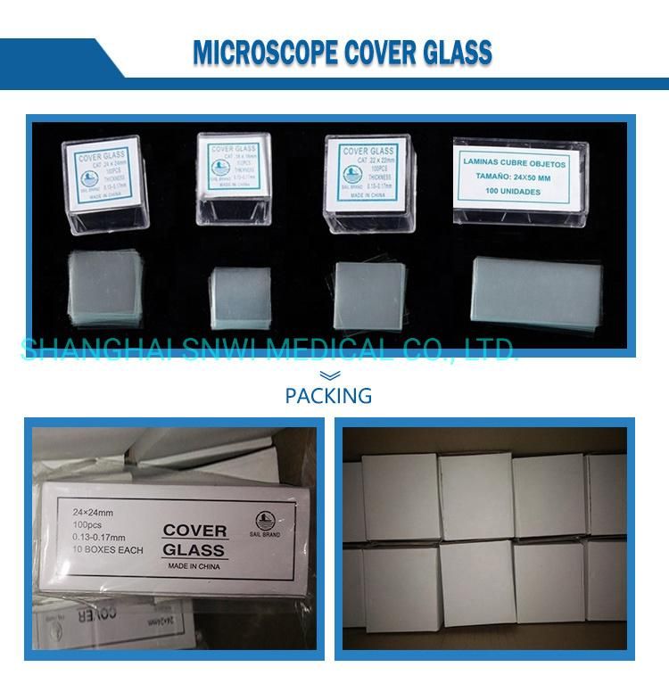 Laboratory Products Disposable Ground/Cut Edges Cover Glass Microscope Slides 7105