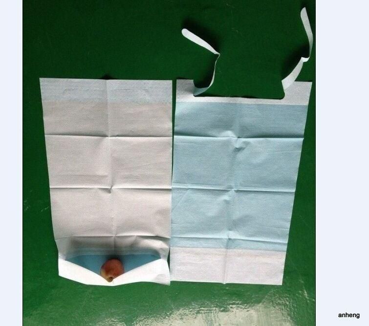 Food Using Dispsable Bib White Paper and PE Film