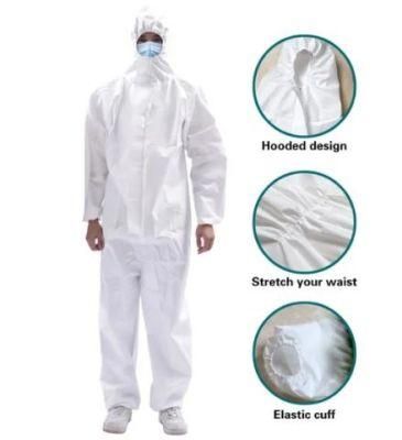 Disposable All White Isolation Gown /Clothing for Doctor/Surgeon/Patient/Visitor/Hospital