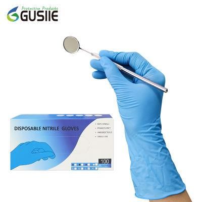 High Quality Powder-Free Disposable Blue Nitrile Gloves Blue