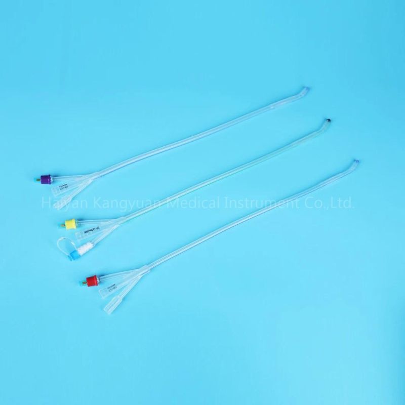 Producer Silicone Foley Catheter 3 Way Coude Tip Tiemann Normal Balloon China