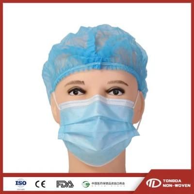 Blue Medical 3 Ply Disposable Non-Woven Face Mask with Round Elastic Ear-Loop