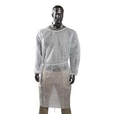 White Waterproof Disposable PP Isolation Gown Apron with TPU Coating