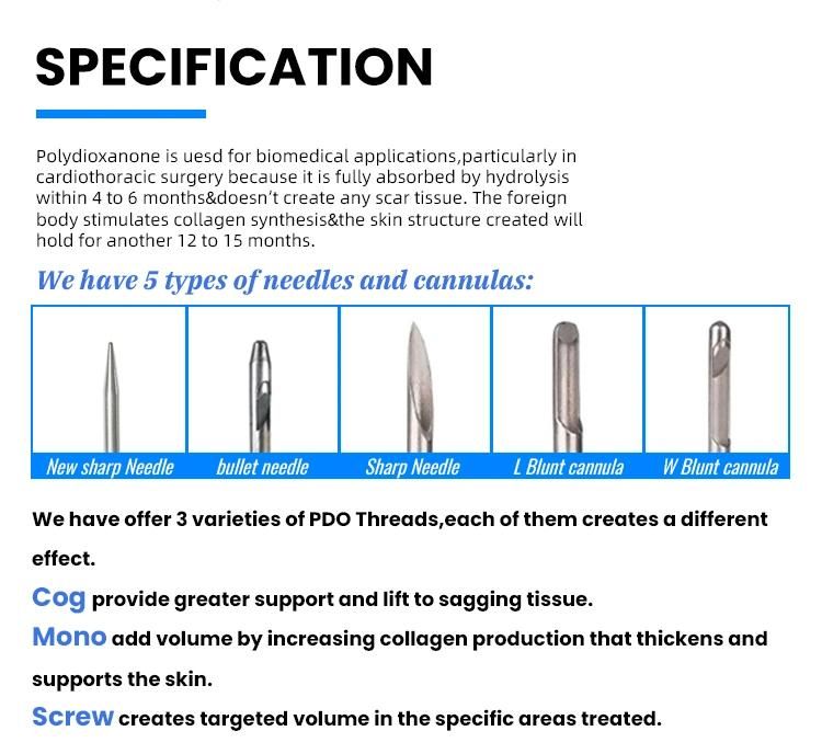 Amazing Noninvasive Anti Aging 4D Cog Pdo Thread Lift