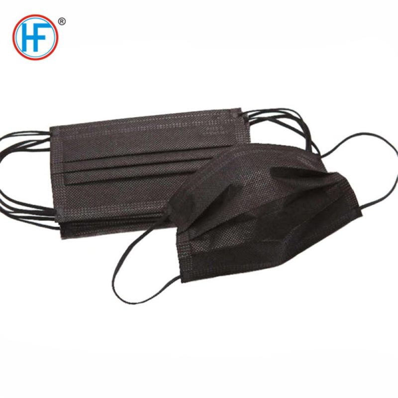 Breathable 3 Layer Black Masks Mouth Cover