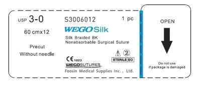 Black Silk Precut Sutures of Wego Brand