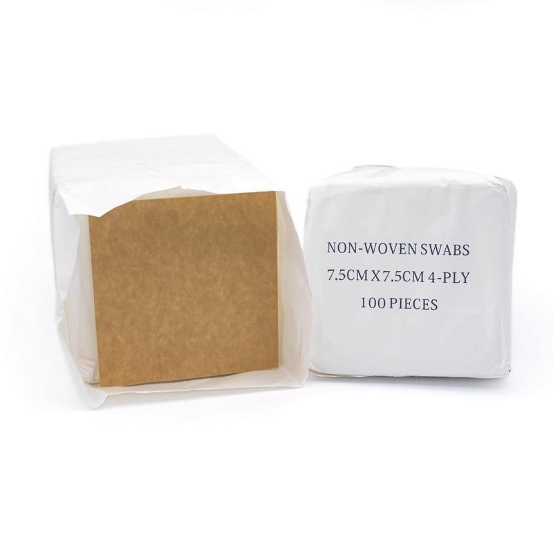 HD5 Factory Direct Sales Medical 70% Viscose 4-Ply Non Sterile Nonwoven Gauze Dressing Pads Non Woven Swab Sponge for Wound