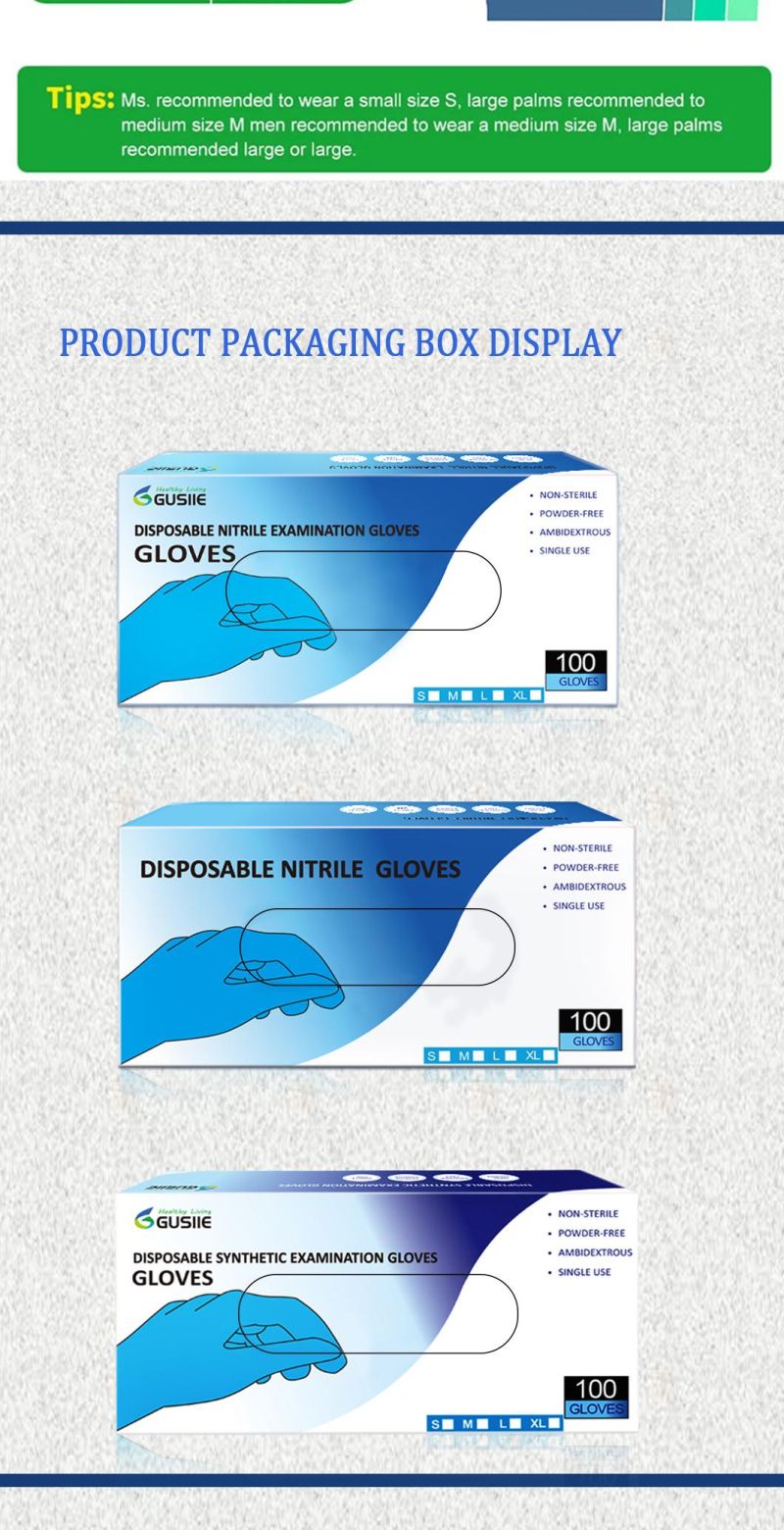 Black Nitrile Glove, Disposable Medical Examination Glove Blue Nitrile Glove, Nitrile Examination Large Gloves