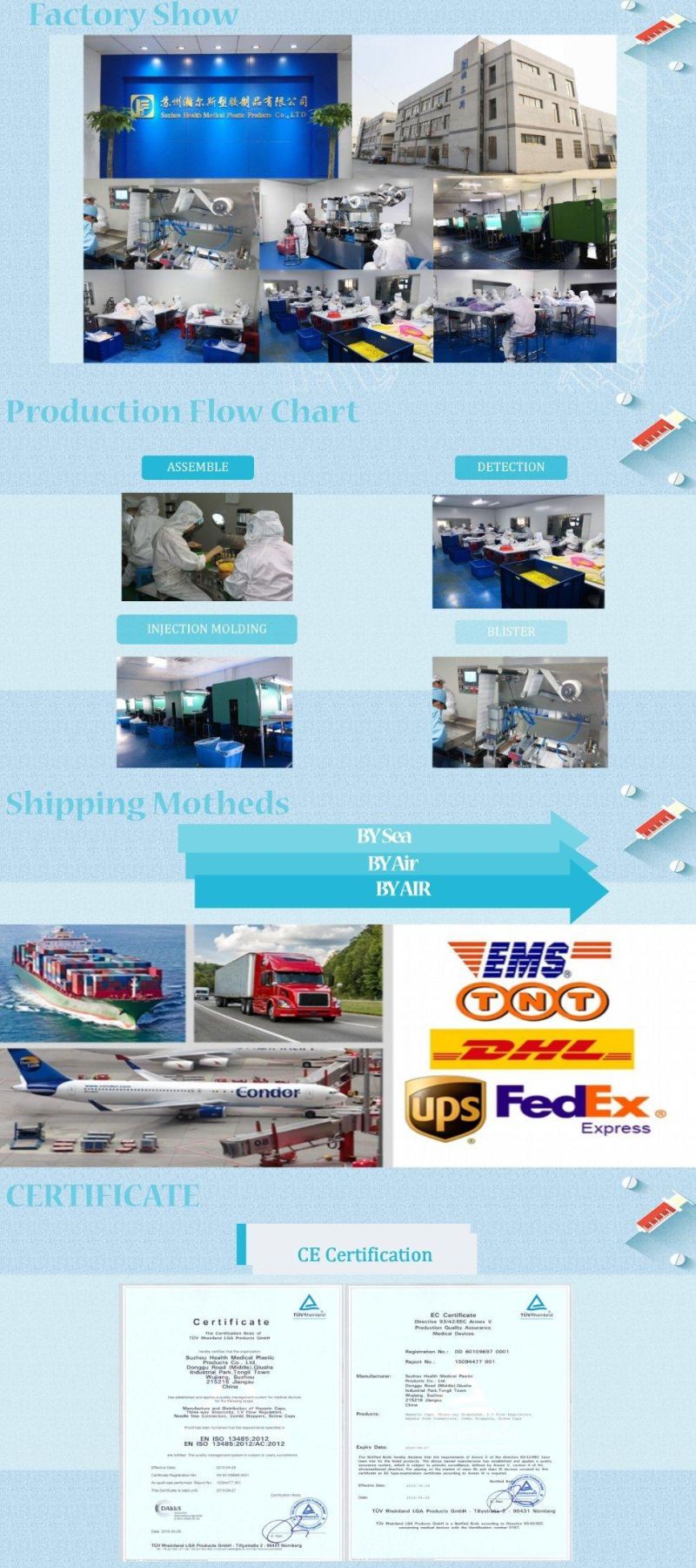Health Disposable Medical Three Way Stopcock with Male Lock Adapter OEM Packing and Ce Approval