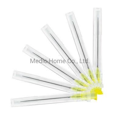 Semi-Transparent Needle-Hub in Bulk or Pack Hypodermic Needle Use with Infusion