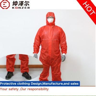 Resistance Light Liquid Chemical Disposal Coverall Protective Clothing Valgus with Dry Particles and Slight Splash
