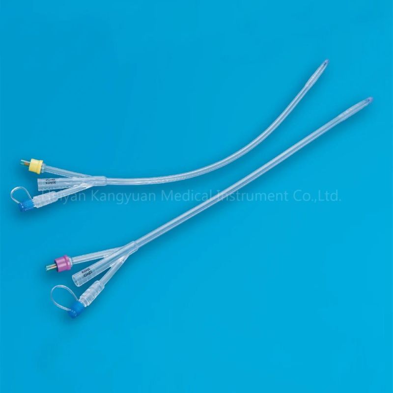 3 Way Silicone Urinary Indwelling Foley Catheter Urethral Use Balloon
