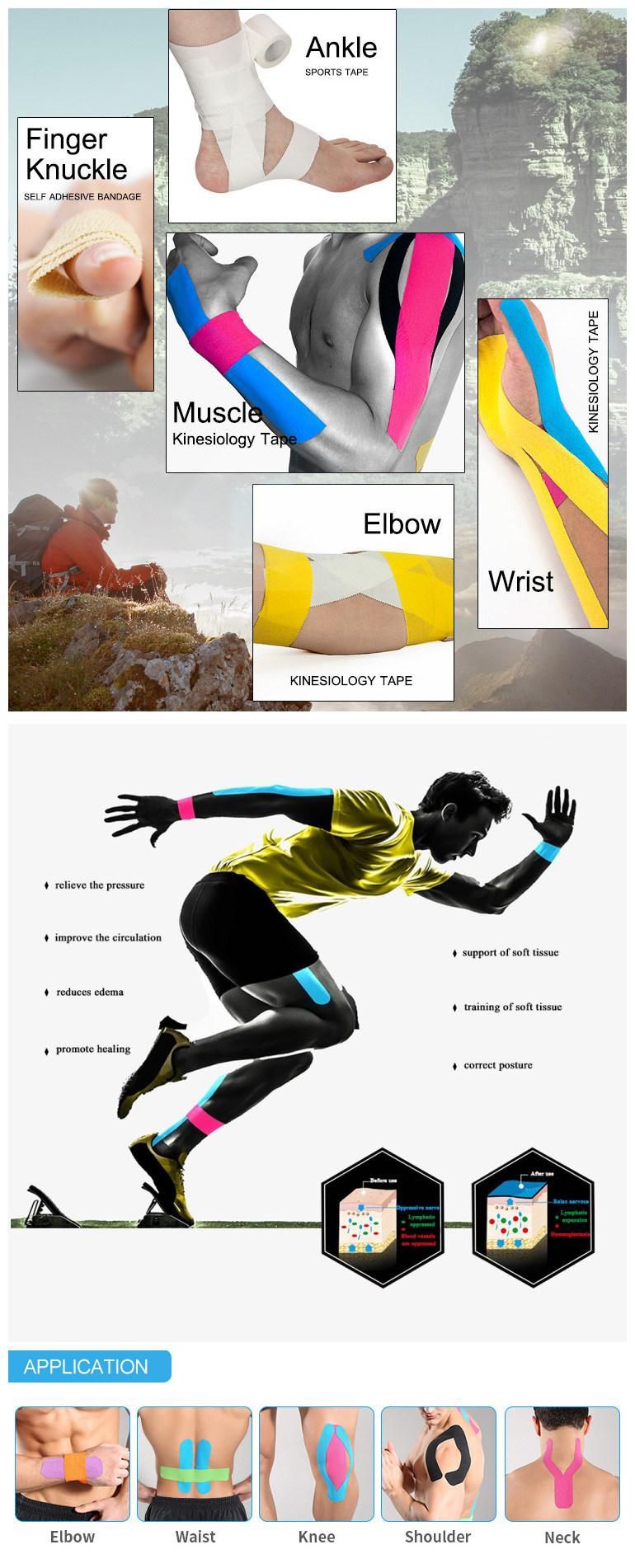 OEM Waterproof Kinetic Sports Muscle Kinesiology Tape