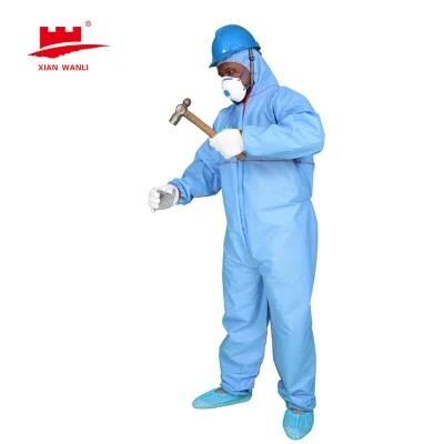 CE En14126 Hospital Protective Medical Mircroporous Anti-Virus Working Disposable Type 5/6 Coverall