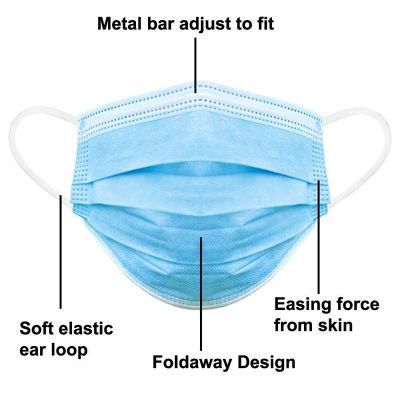 Disposable Nonwoven 3ply Medical Face Mask