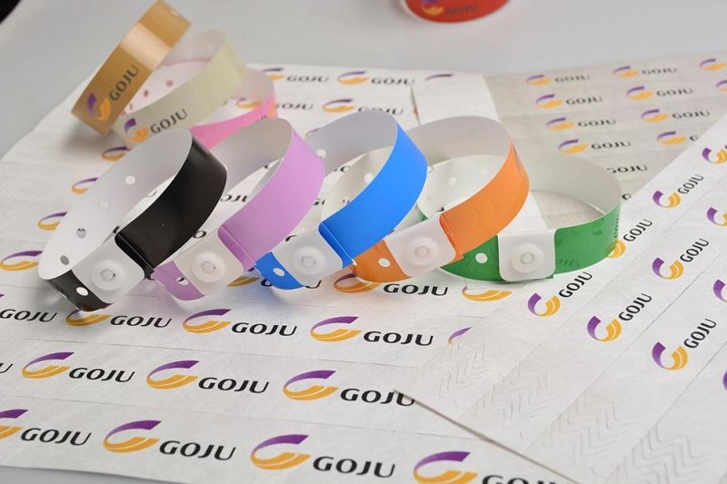 Adult Use L Shape Plastic ID Wristband with Full Color Logo Printing