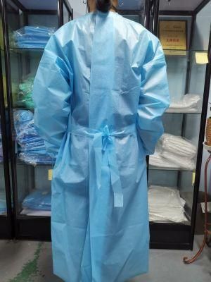 Isolation Insulation Non Woven Impervious Examination Sterilized Moisture Proof Polypropylene Disposable Gown with Elastic Cuffs