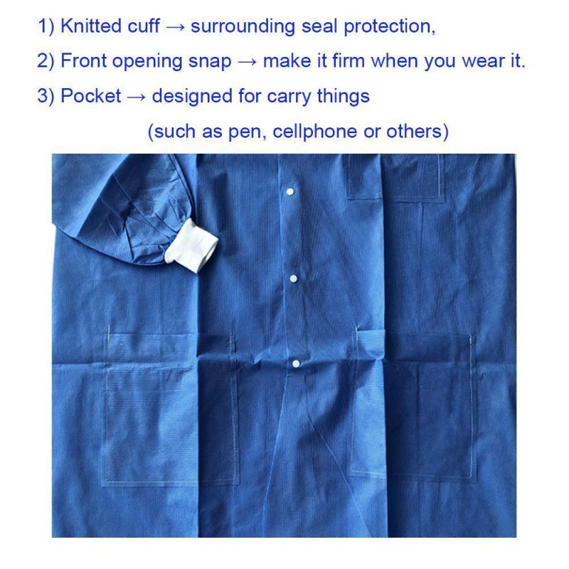 Disposable Nonwoven Medical Work Uniform Lab Coat