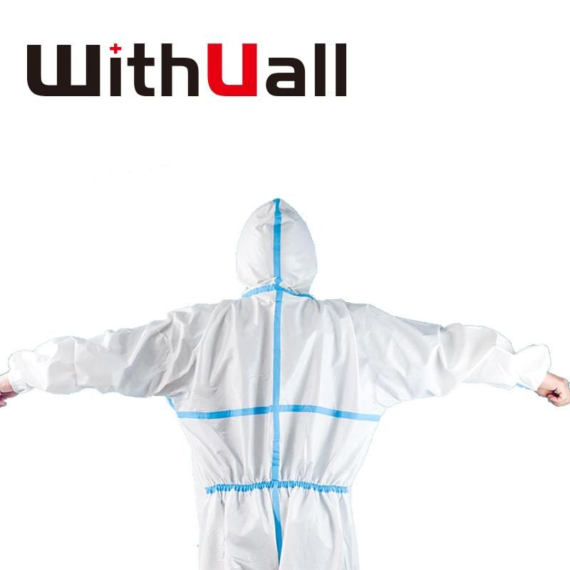 Liquid Chemicals Resistance Disposable Microporous Bounded Seam Type 5/6 Coverall Protect Clothing