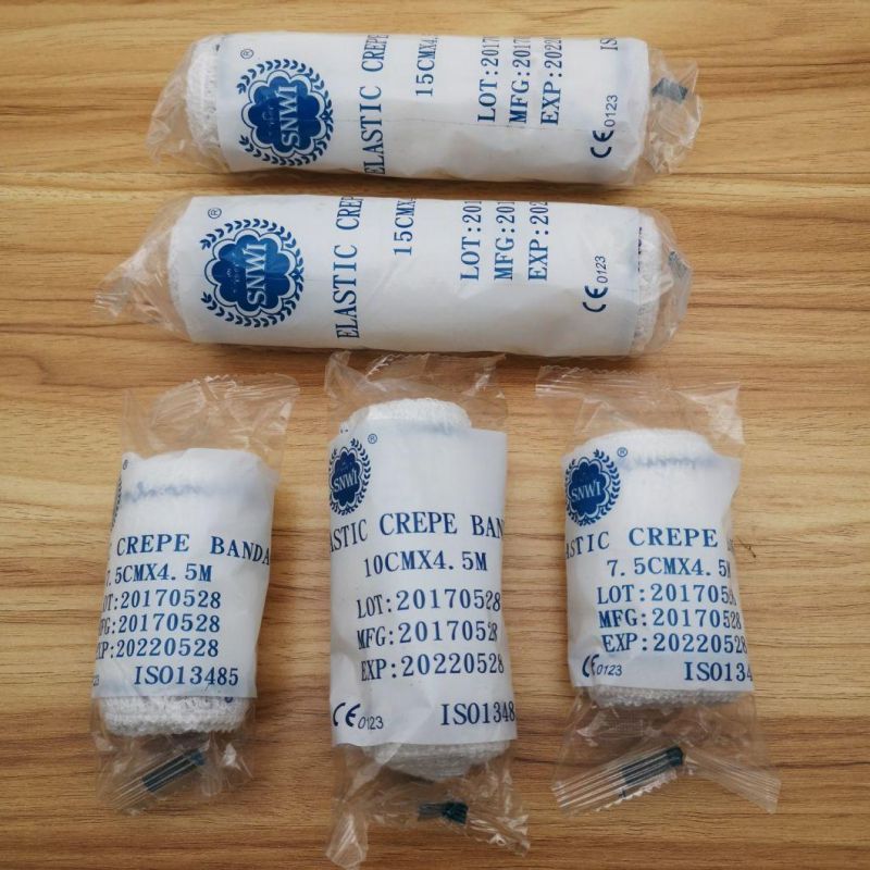 Medical Disposable Skin/White Color Cotton Plain Crepe Elastic Spandex Bandage
