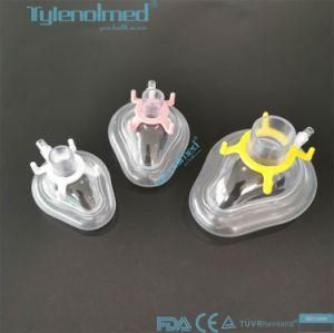 Medical Disposable PVC Cushion Anesthesia Mask with Color-Coded Hook Ring