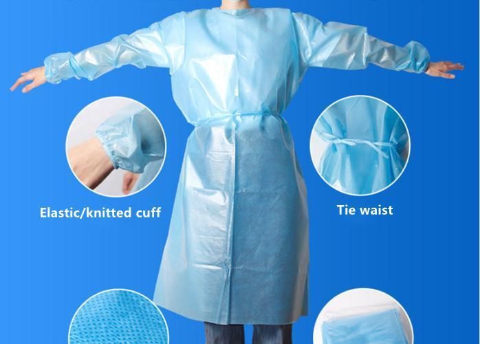 Medical Surgical Medical Non Woven Isolation Gown Disposable Clothing PP+PE AAMI Level 1 2 3 Doctor Nurse Visitor Medical Gown