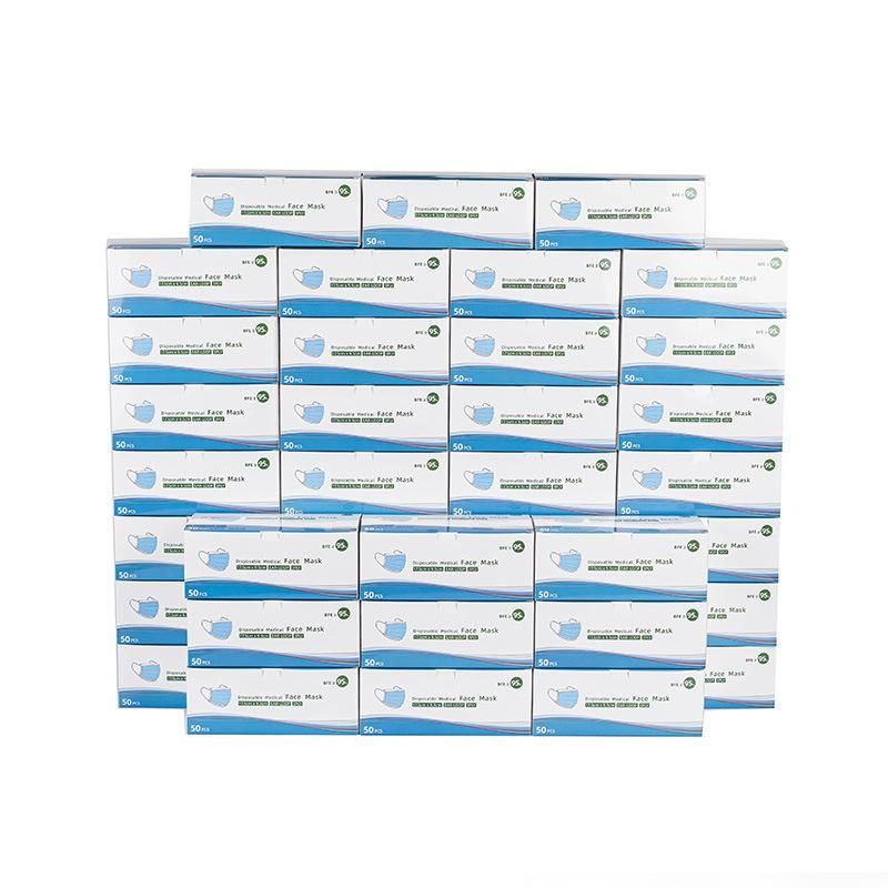 Disposable Non Woven 3ply Blue Earloop Medical Face Mask