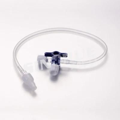10-150cm PVC Disposable Medical Three Way Stopcock with Extension Tube