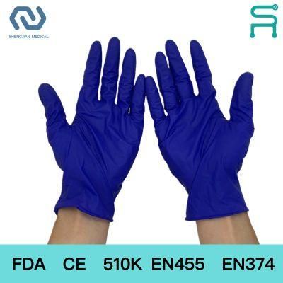 Purple Non Sterile Disposable Powder Nitrile Examination Gloves