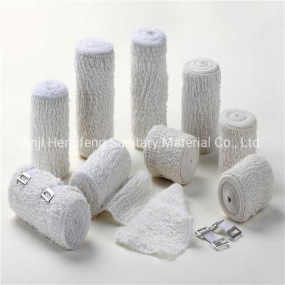 Medical Hospital Supplies 70GSM Bleached Elastic Cotton Crepe Bandage 5cm X 4.5m