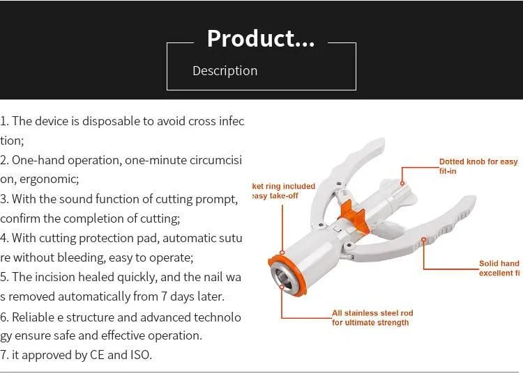 Disposable Foreskin Ring Cutting Stapler for Male Adult Surgical Circumcision Device