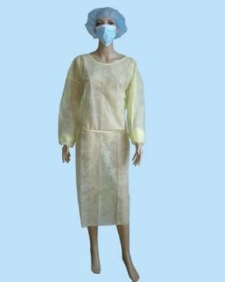 Soft Nonwoven PP Surgical Yellow Isolation Gown