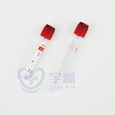 Disposable Medical Plain Vacuum Blood Sample Collection Tube Red Cap