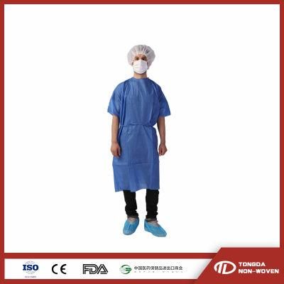High Quality Disposable Blue Isolation Gown Disposable Patient Gown Manufacturer