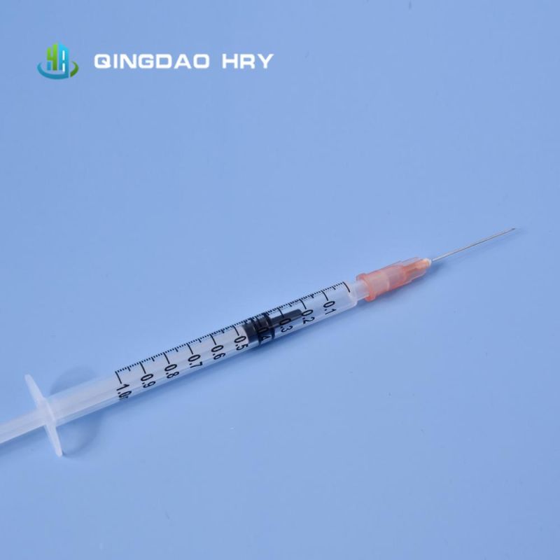 1ml Disposable Syringe Luer Slip with Needle Professional Manufacture with FDA 510K CE&ISO Improved for Vaccine Stock Products and Fast Delivery