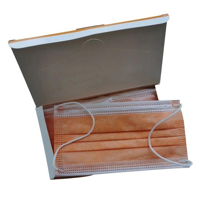High Filtration Cleanroom Healthcare Ear Looped Fashionable Doctor Polypropylene Orange Breathing Filter Disposable Face Mask Wholesale