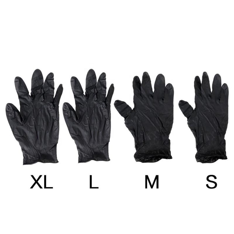 Cheap Price Black Lightning Powder Free Nitrile Gloves / Black Latex Gloves Disposable Black Nitrile Gloves