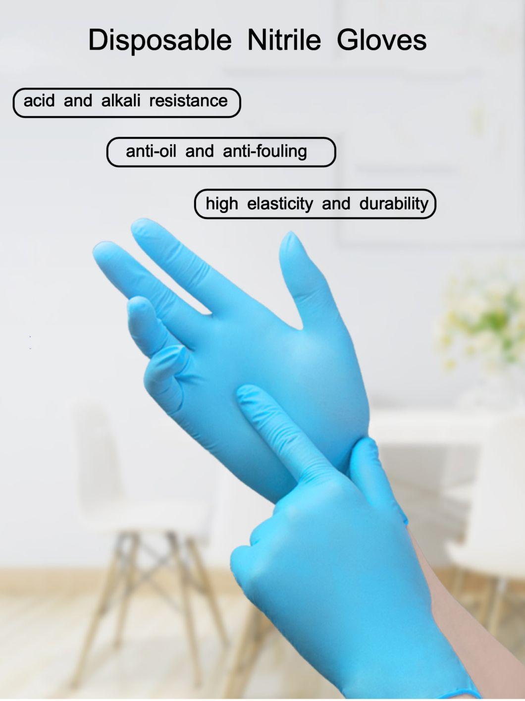 Powder Free FDA CE 510K En455 Disposable Nitrile Examination Gloves