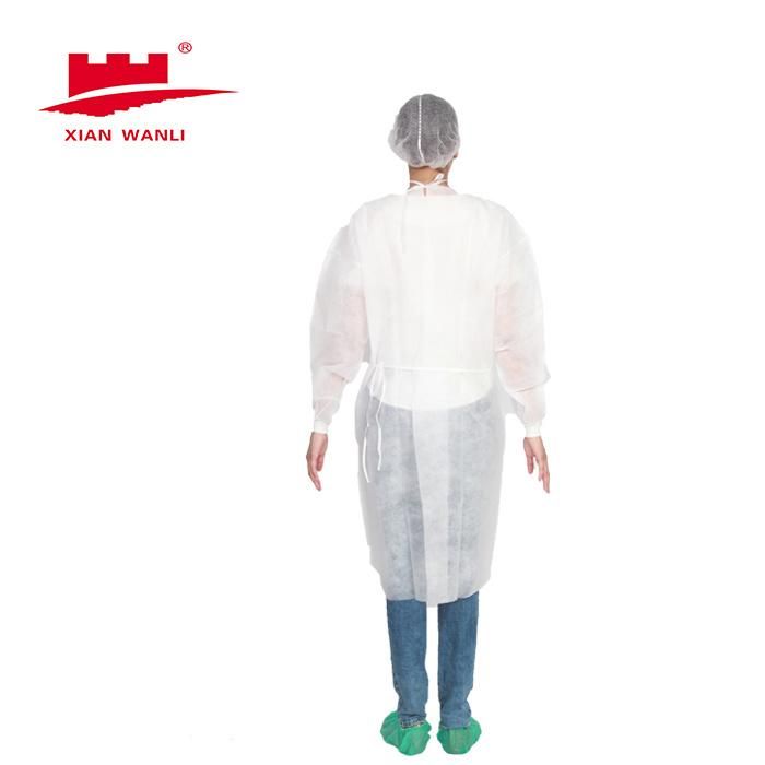 OEM Non Woven Gown Visitor Gown Disposable Lab Gown Thin Material Robe